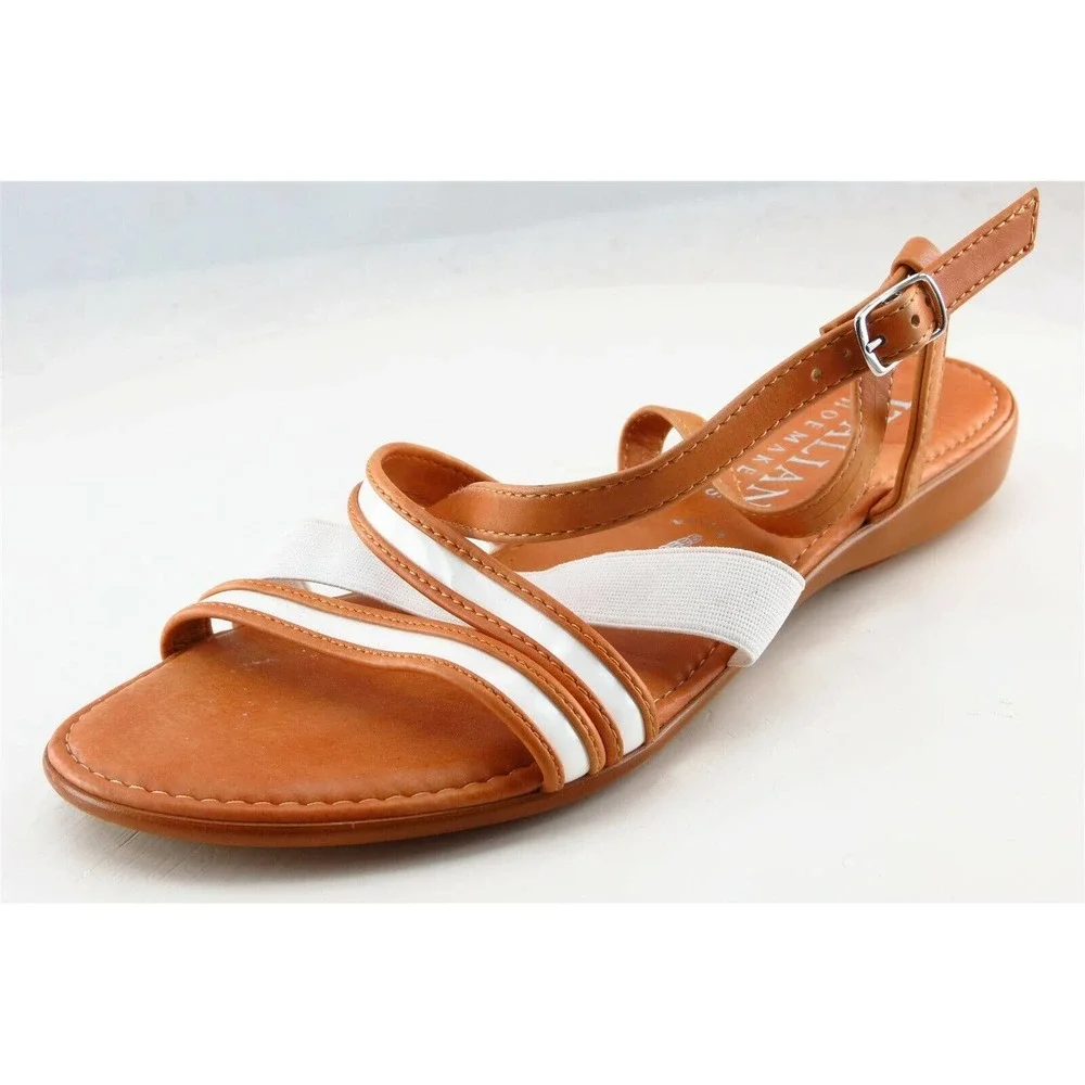 Italian‎ Shoemakers Strappy Brown Leather Women Sandal Shoes Sz 5 M